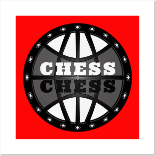 Chess Logo in Black and White Posters and Art